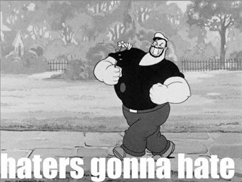 haters gonna hate. .. Ahhh back when cartoons were good....