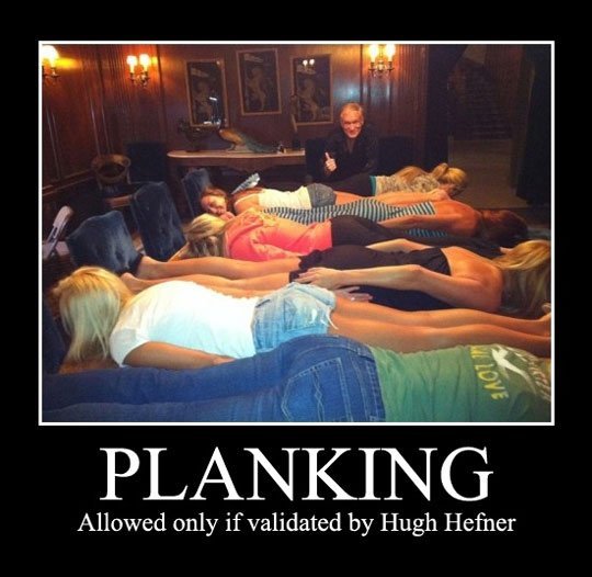 Hefty planking.... . Ply) Allowed only invalidated by Hugh Hefner. Come on Heff, you could have at least made them get naked for us.
