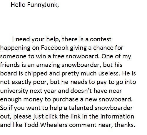 Help a brother out. tl/dr go to this link and like todd wheelers comment , thanks! its 10 seconds out of your day. Hello Funnyfunk, I need your help, there is a