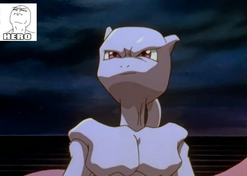 hero. he's got the stance down... Mewtwo always reminds me of Freiza. Just Saiyan.