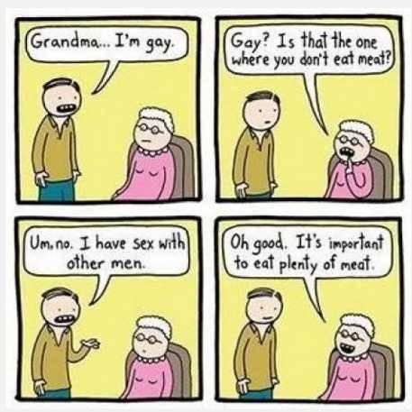 Hi gay, im Grandma. . Oh I h Tail. He's definitely going to be eating meat, that's for sure.