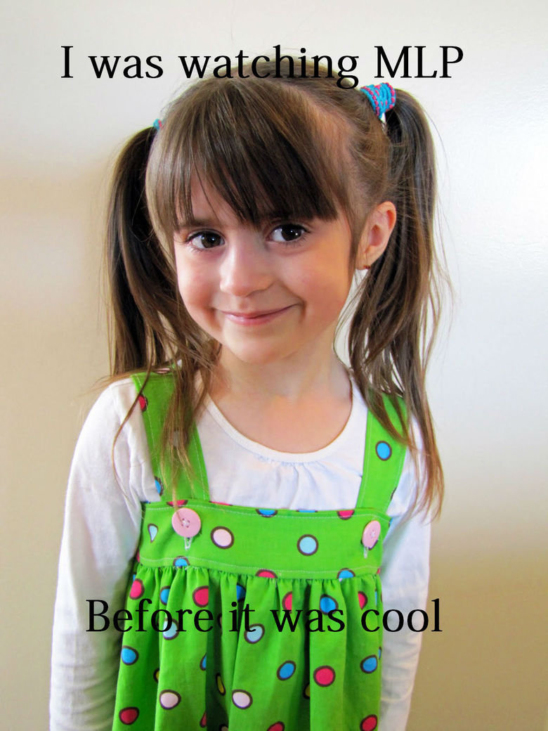 Hipster Little Girl. OC. Found the picture on the internet, then added a caption. Let it be known that I am not a brony, but I'm not a hater either. I just thou