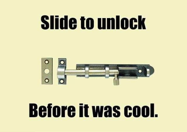 Hipster lock. I'm sick. slide to unlock. inb4 apple sues them