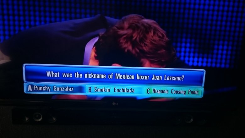 Hispanic Causing Panic. From a British gameshow called The Chase.