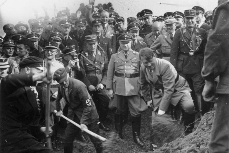 Historic pics 1. September 1933 - Adolf Hitler breaks ground on his ambitious plans to link all major German cities with highways. This ceremony kicked off cons