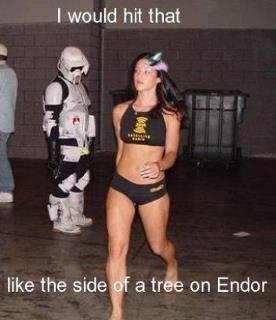 hit that. . I would hit that like the side' a troli, on Endor. Too bad he can't hit .