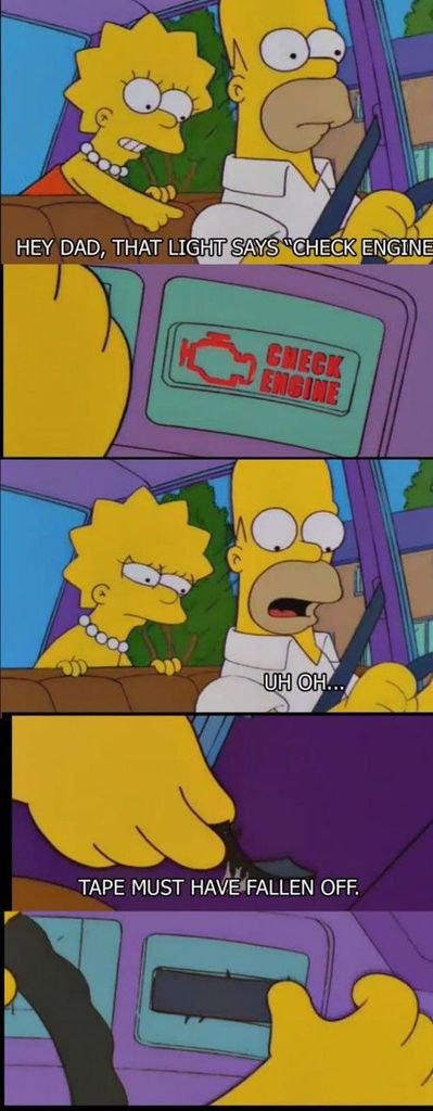 Homer Simpson on checking your engine. .