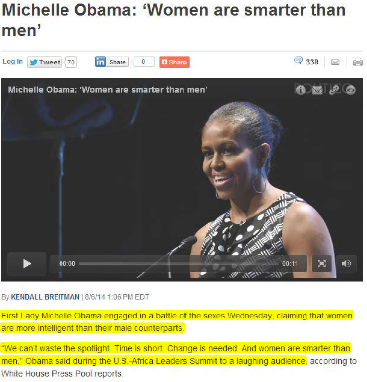 Honestly that's more insulting to women. Or at least, the round of applause to that sort of pandering sure as is.. Michelle 'Ellr, '' i' r? lrl, ‘Women are smar