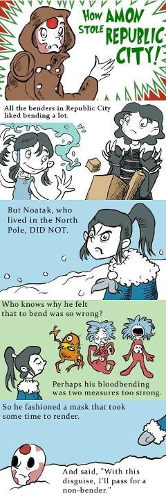 How Amon stole bending. I'm actually not sure if this is a repost. All the headers in Republic City liked bending lot. But Hun ta k, who lived in the North Pole