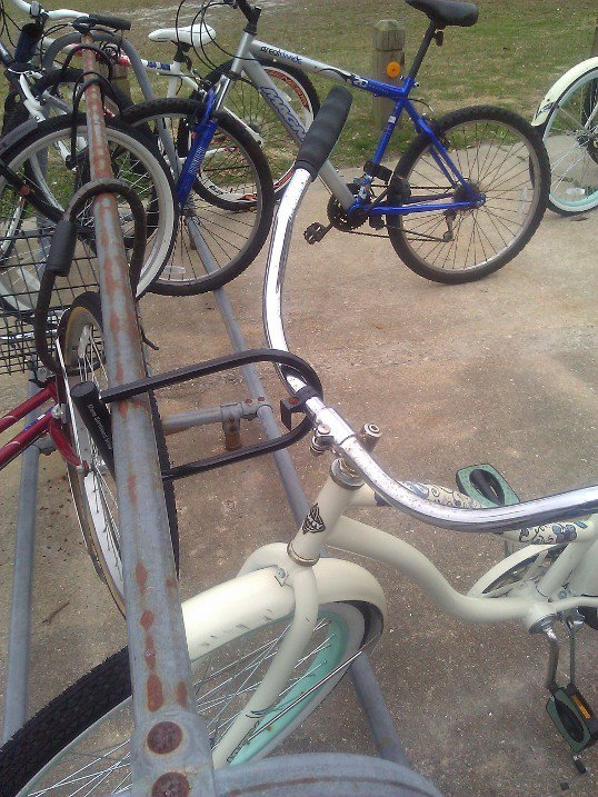 how i lock my bike up. .