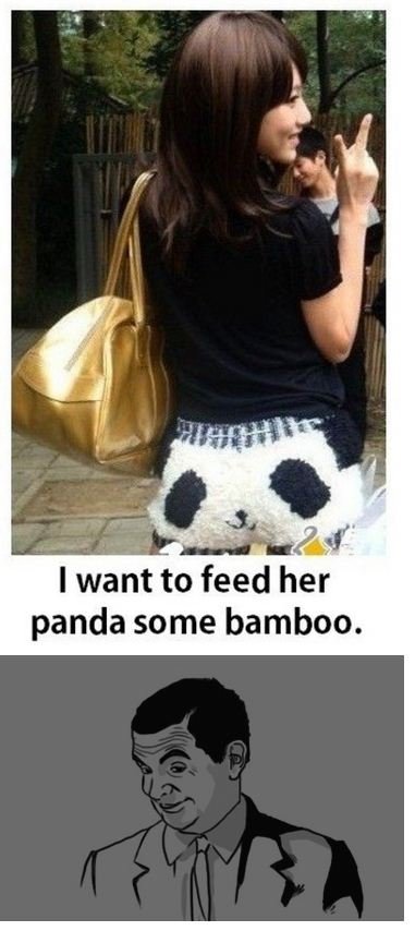 How I love pandas. . I want to feed her panda some bamboo.