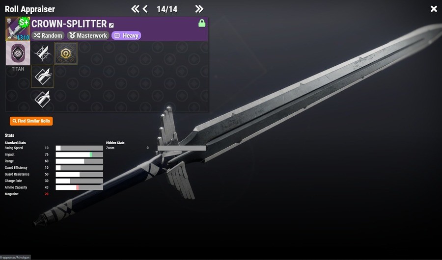 How is the Season Treatin' Ye so Far? - My Favorite Rolls so Far. My prized possession this season, I have missed class swords for a while, the titan class swor