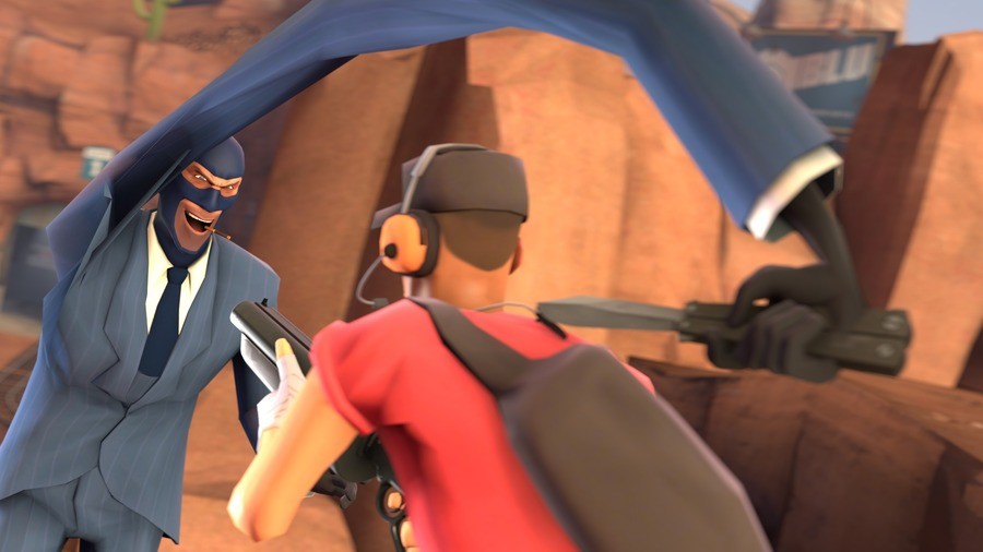 How playing against Spy feels like. .. The backstab hit-box is pretty broken but that's mostly because melee overall needs a fix. I saw someone on youtube demonstrate that you can get a baskstab is y