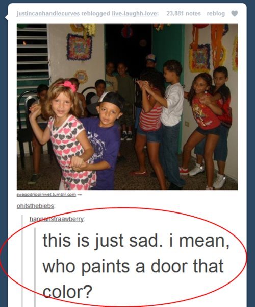 How sad!. fukken lol'd. this is just sad. i mean, who paints iit] door that I