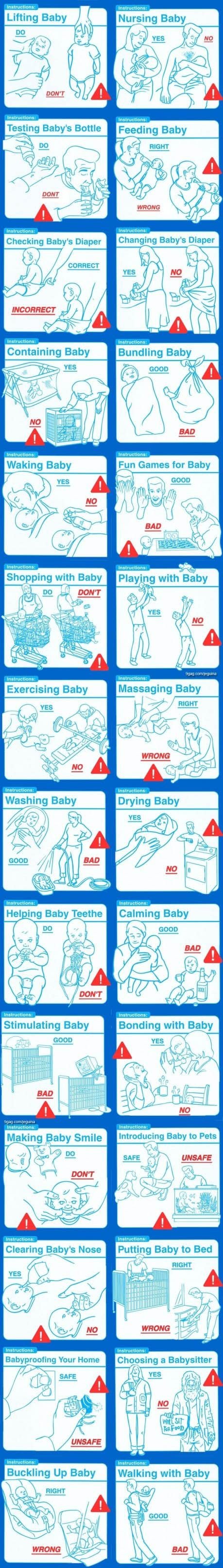 How to Care For Your New Baby. found this online and was laughing my ass off Just wanted to share with you guys Hope you enjoy it!. Lifting Baby M q scl INF In 