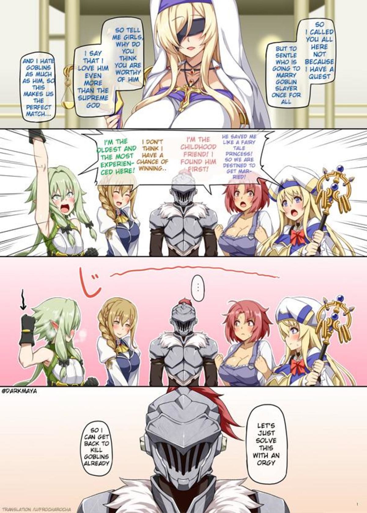 How to decide who is Best Girl. Source isamanwithestabilishedpriorities/ join list: ThiccWaifu (625 subs)Mention History join list:. Implying Goblin Slayer isn't immediately bee-lining for the door the second she says &quot;not because I have a quest&quot;. The only thing that gets it up for 