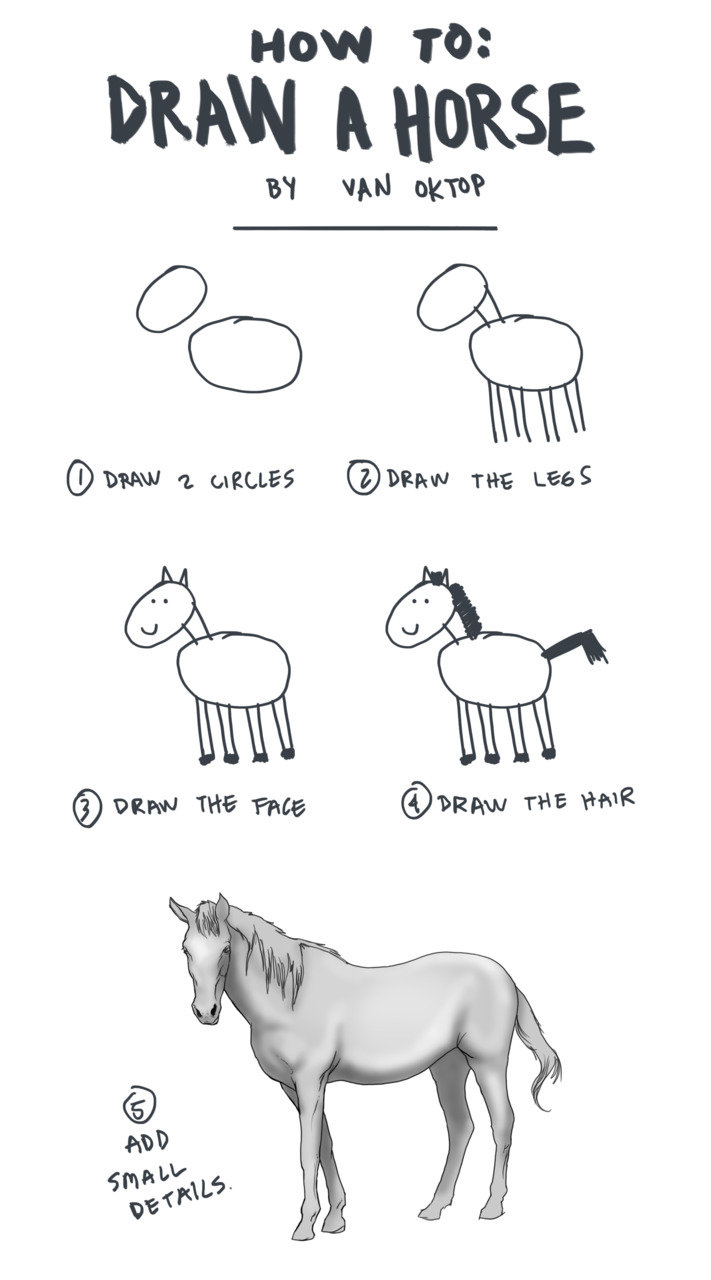 How to draw a horse. .