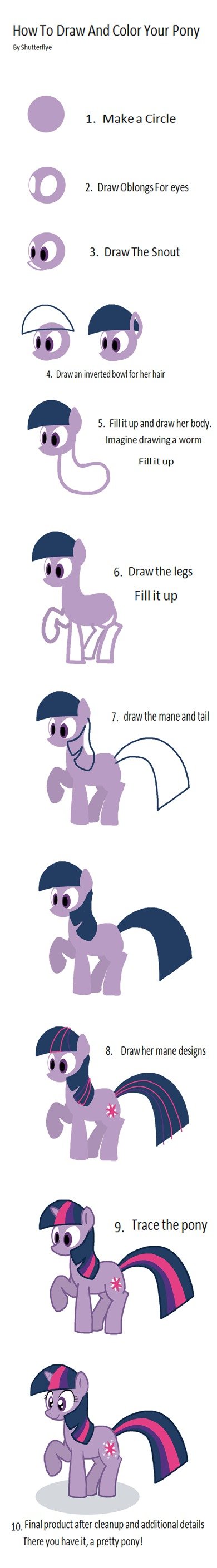 How To Draw A Pony. I found this kinds helpful, so I figured I'd just share it here. Deviantart I got this from: . Howto Draw And Color Your Pony ll) 1. Mama Ci