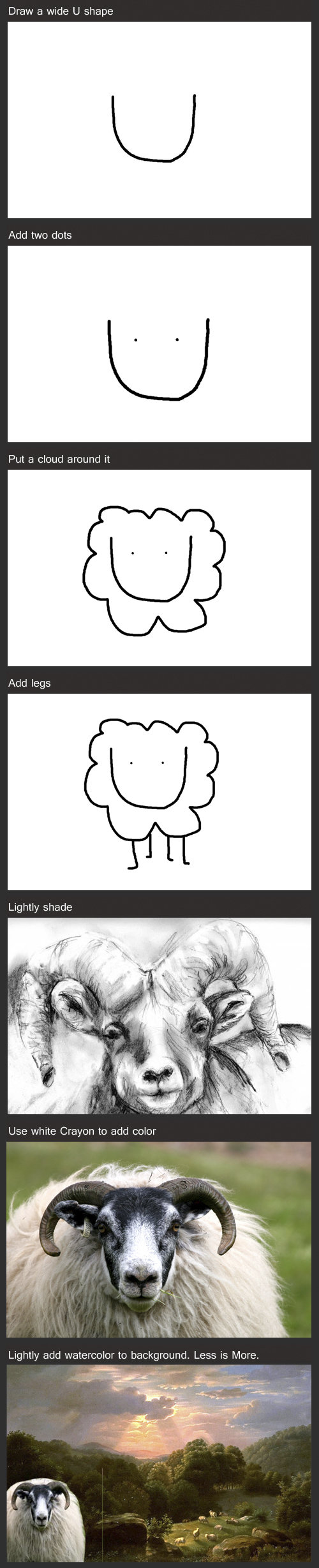 How To Draw a Sheep. . Fall, Gila. tints shade