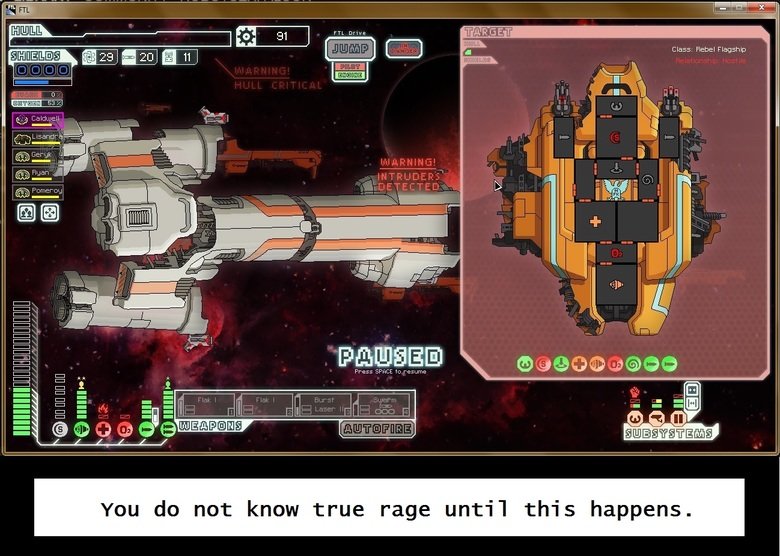 How to: Emotionally prepare for homicide. &gt;tfw 1 health on rebel flagship and ship gets . Class: Rebel Flagship Press SPACE to resume GAGH tiid) You do not k