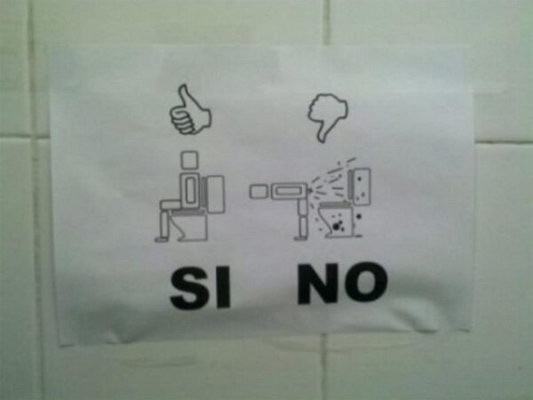 How to use the toilet. .