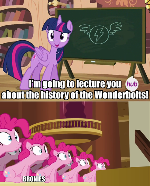 How we all felt about the history lesson. Friend sent this to me, thought I'd share it... Before Princess Luna's banishment, there was no need for the Earth-Unicorn-Pegasi Guard or &quot;EUP&quot;, being given a ceremonial meaning. After, however, th