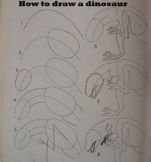 How to draw a dinosaur. .. dicknosaur