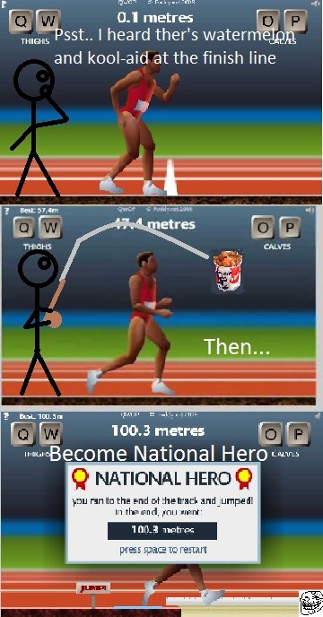 How to Beat QWOP. Lol, racism. lat' tsst.. I heard them " and koolkiid at the finish line National Herman» iti NATIONAL HERC'S purim:; fie%. What is this, I don't even