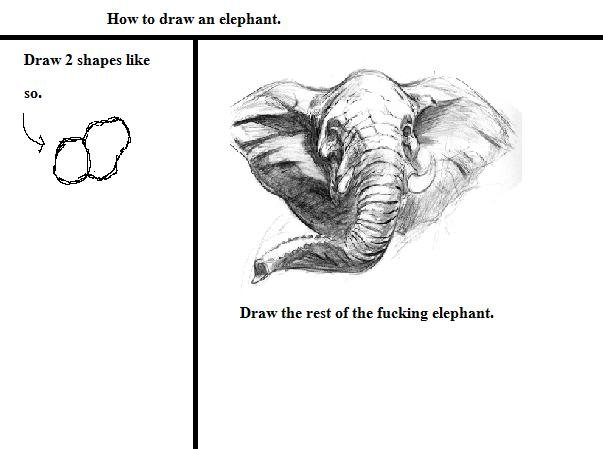 How to draw an elephant. And thats how to draw a perfect sketch of an elephant.. How to draw an elephant. Draw I shapes like Draw the rest of the fucking elepha