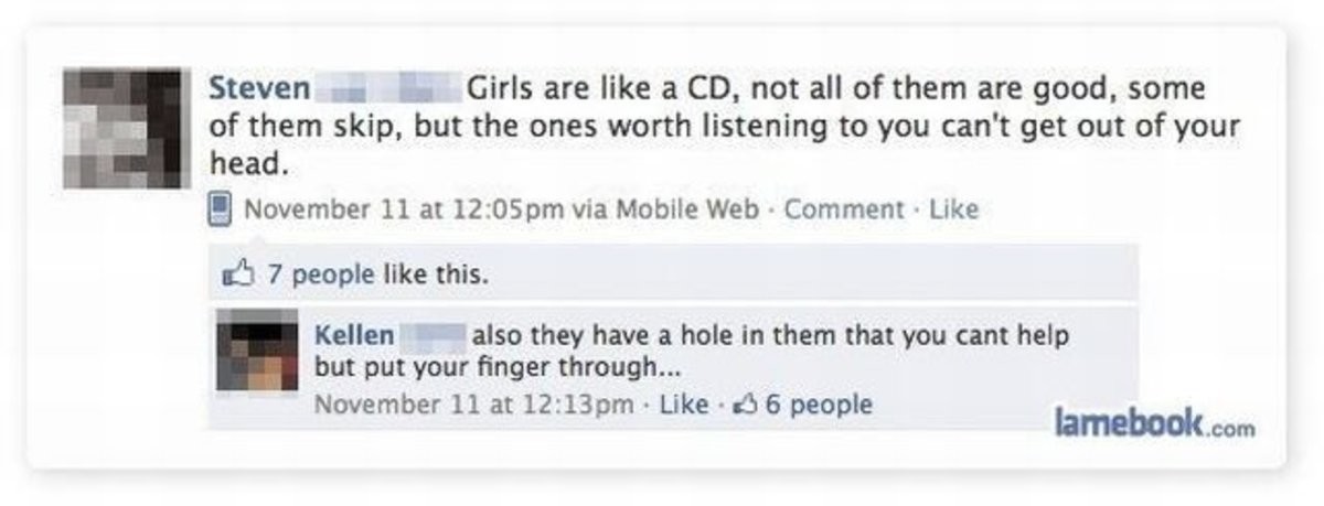 https://funnyjunk.com/funny_pictures/1281616/Women/. .. Yeah but those CDs are for Chad only. Every CD I've ever gotten was solid all the way through. That's the life of a sub 8 male for you.