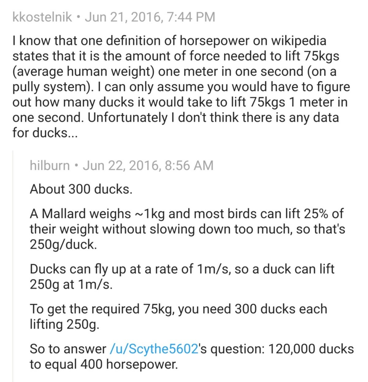 https://funnyjunk.com/Horsepower/YkgvLLx/7#7. .. 1 duck might not have 1 duckpower As 1 horse has like 14 horsepower