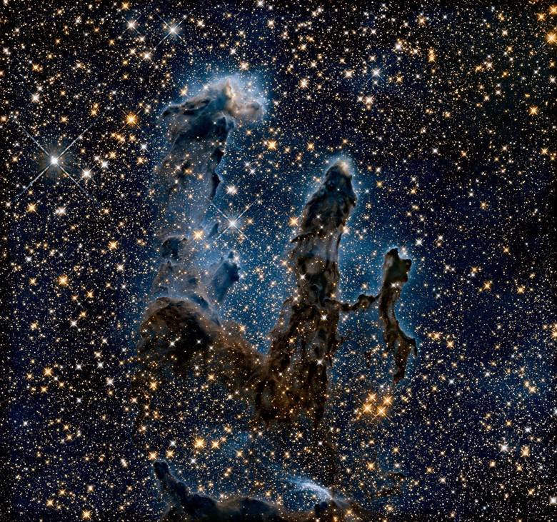 Hubble revisits the Pillars of Creation. Chill out, Hubble.