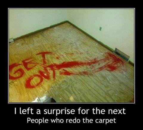 Hue. Not OC. I left a surprise for the next People what: redo the carpet. not oc? damn right! this was literally posted a couple of days ago