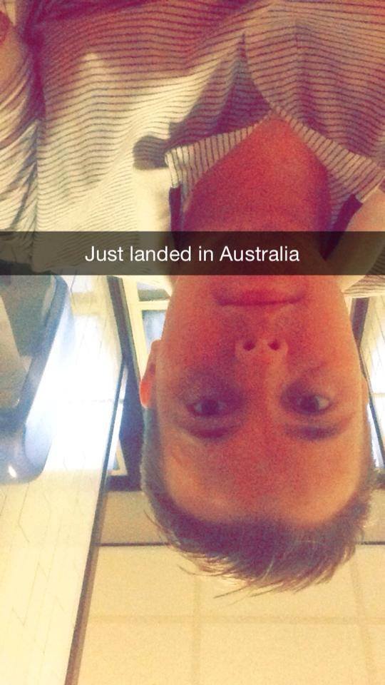 hue. . Just landed in Australia. ǝnɥ