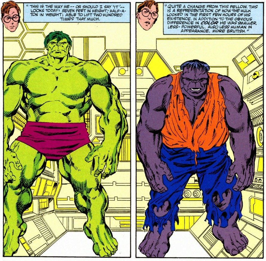 Hulks. .. The old chad/virgin meme.