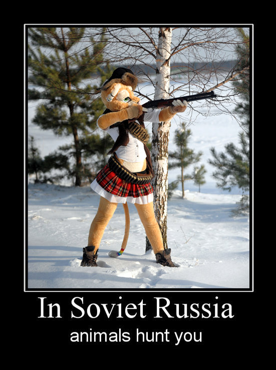 Hunting. All credit to basil_lion . In Soviet Russia animals hunt you. down below