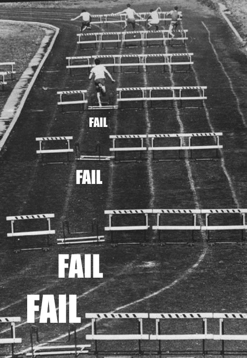 hurdling fail. .