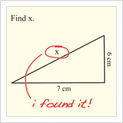 i found x. .. x=9.2195445cm