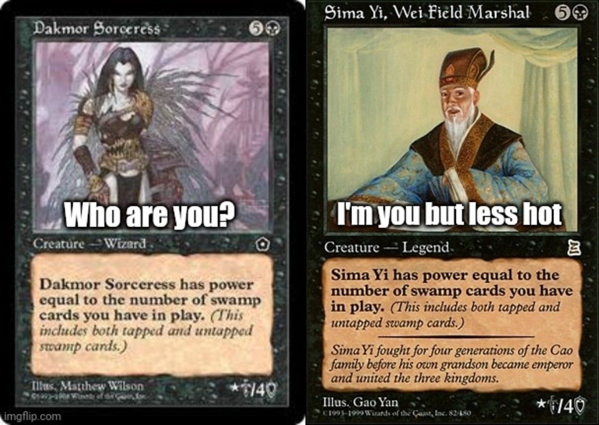 If only Sima Yi had horsemanship. What cards with the same abilities would you use ? Sima yi or darkmore Booba sorceress Dynasty warriors dude Vote! (View resul
