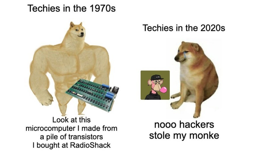Instead of stealing it, you should embrace it.. .. &quot;Techies in 2021&quot; &quot;I just bought 15 overpriced GPUS and everyone else can suck my dick&quot;