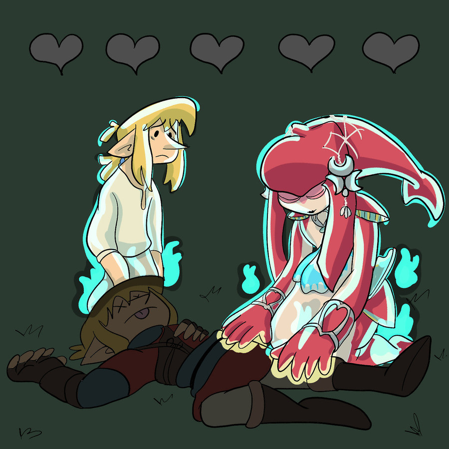 Link and Mipha. 