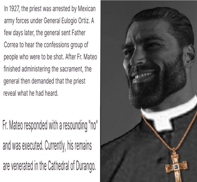 luxuriant draining amazing. .. not religious personally. But yeah, unbelievably based and priest-pilled. just a total christ-cel. cant get enough of his clergycore aesthetic