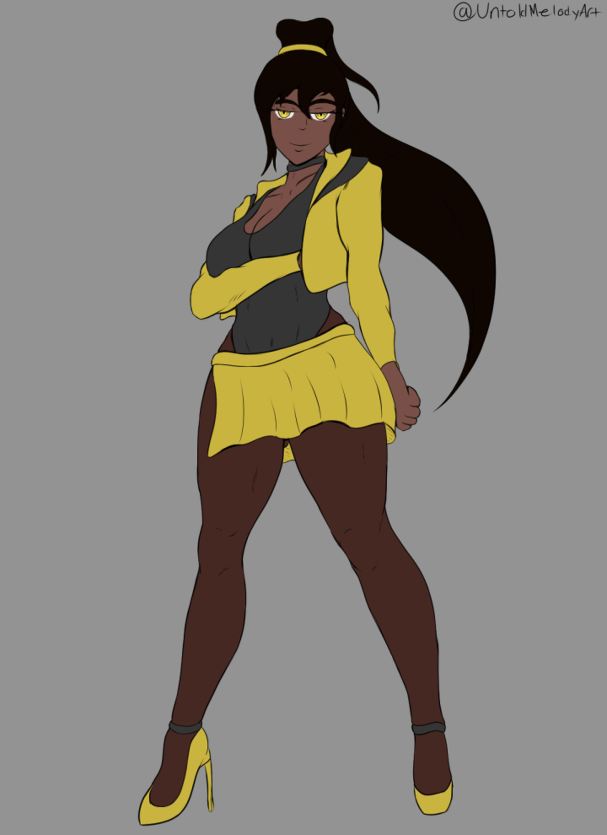 Made a new outfit for Tia. . I may shade this sometime later. I mainly wanted to visualise a new outfit and I'm quite content with this... Mm yes, chocolate
