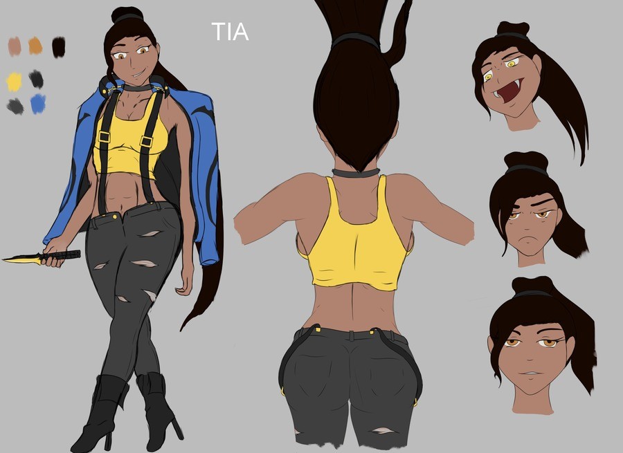 Made my first OC today! (Tia). .. Upper right mouth too massive for teeth