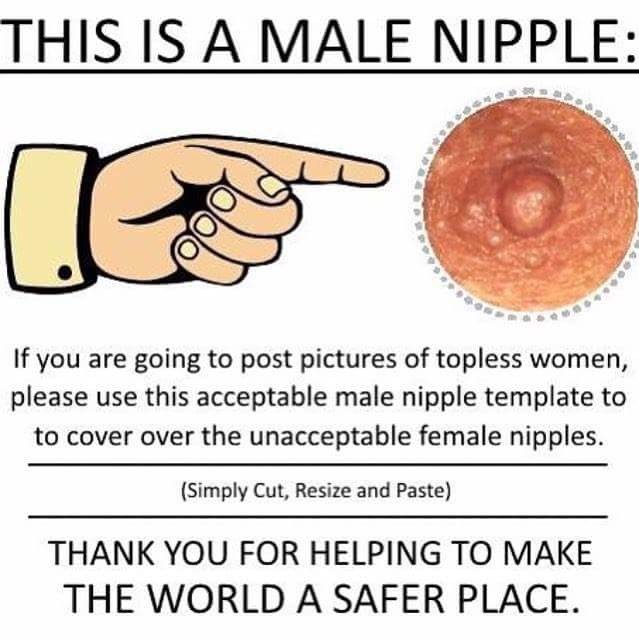 male nips. . THIS IS A tiv/ h/ NIPPLE: If you are going to post pictures of topless women, please use this acceptable male nipple template to to cover over the 