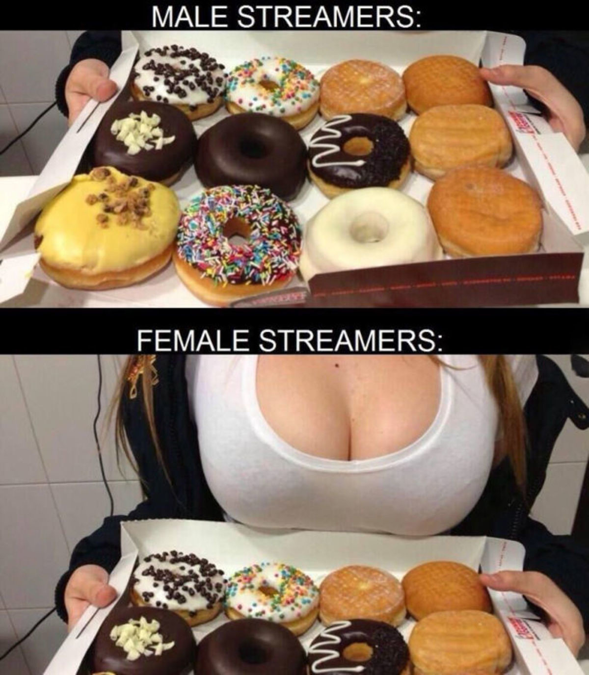 Male Streamers vs Female Streamers. .. God i want donuts now