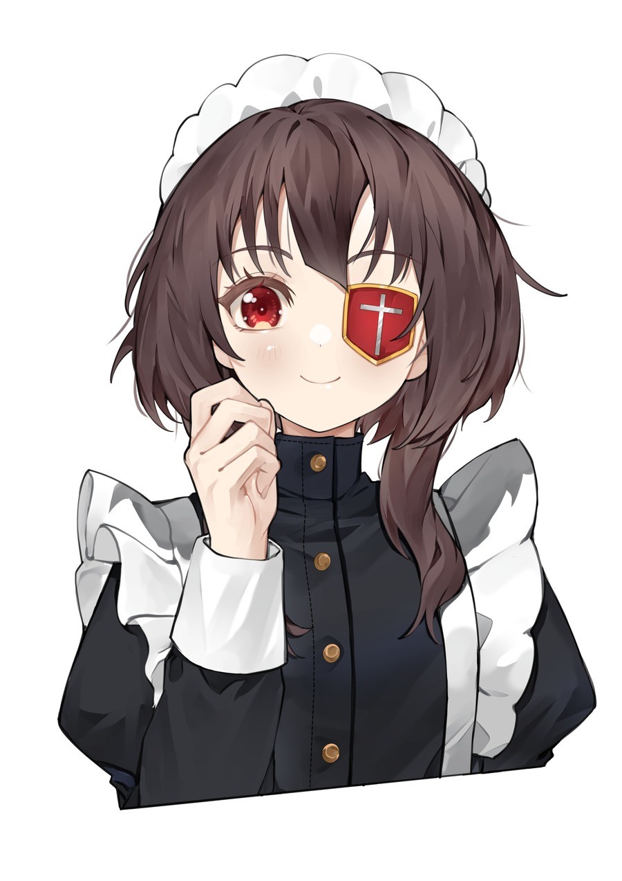 megu maid. join list: SplendidServants (579 subs)Mention History join list:. I never watched this show - why is Megumin sometimes shown with an eyepatch??