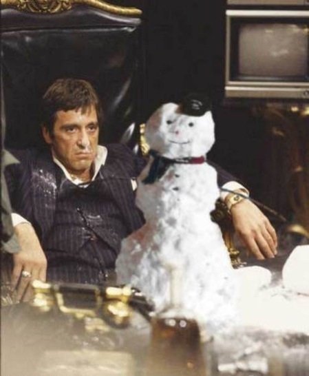 Merry Mothering Christmas. Getting festive scarface style.