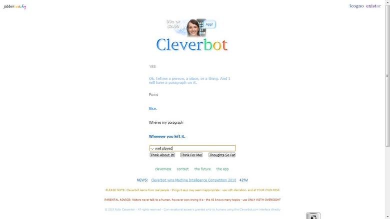 Merry Christmas.. Haha oh cleverbot. jabber: we ekt existor iii) elf’ YES! Elk, tell me a Perren, a place, er a thing. And I will have a paragraph en it. Porno 