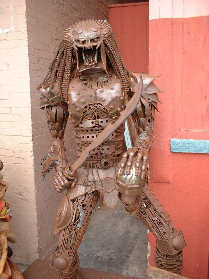 Metal Predator. .. This look's like the predator in front of a metal sculpture place on santa monica's boardwalk.